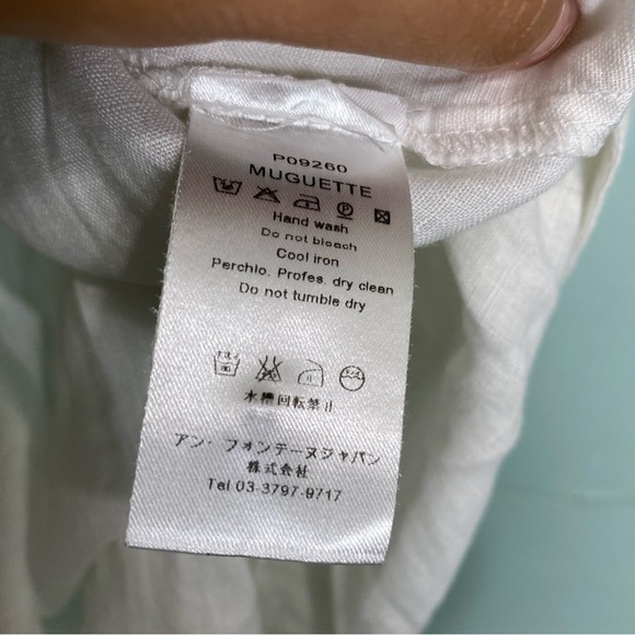 Anne Fontaine Linen Off White Mini Dress Muguette Sz 40 - Picture 5 of 9